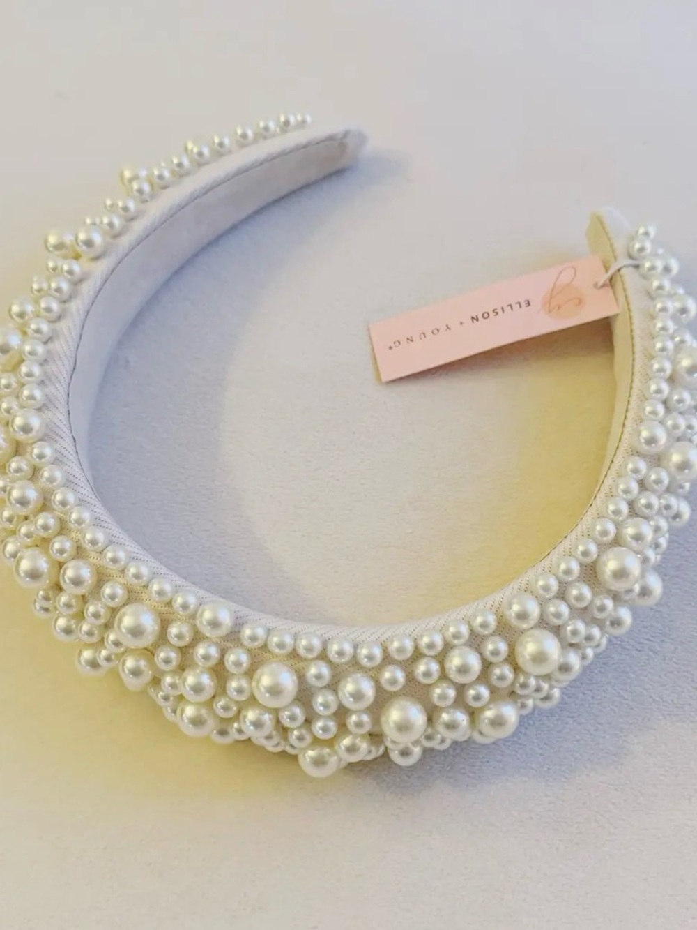 Ellison and Young Ivory Pearl Cluster Padded Headband